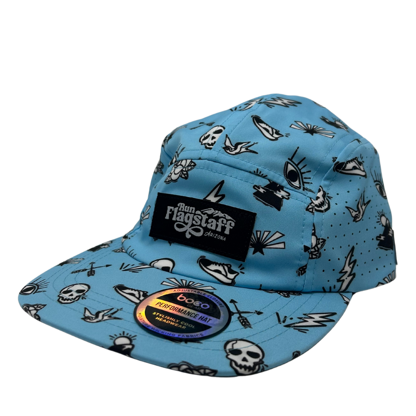 Run Flagstaff 70's Retro Camp Hat Summer 2025 AZTattoo