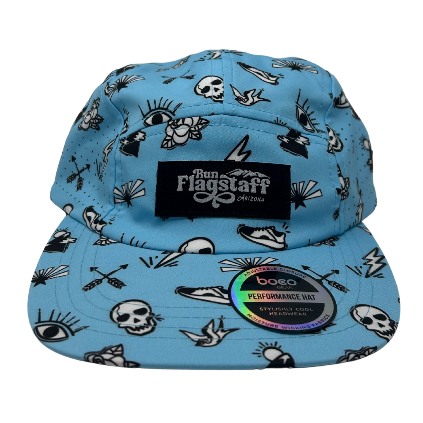 Run Flagstaff 70's Retro Camp Hat Summer 2025 AZTattoo