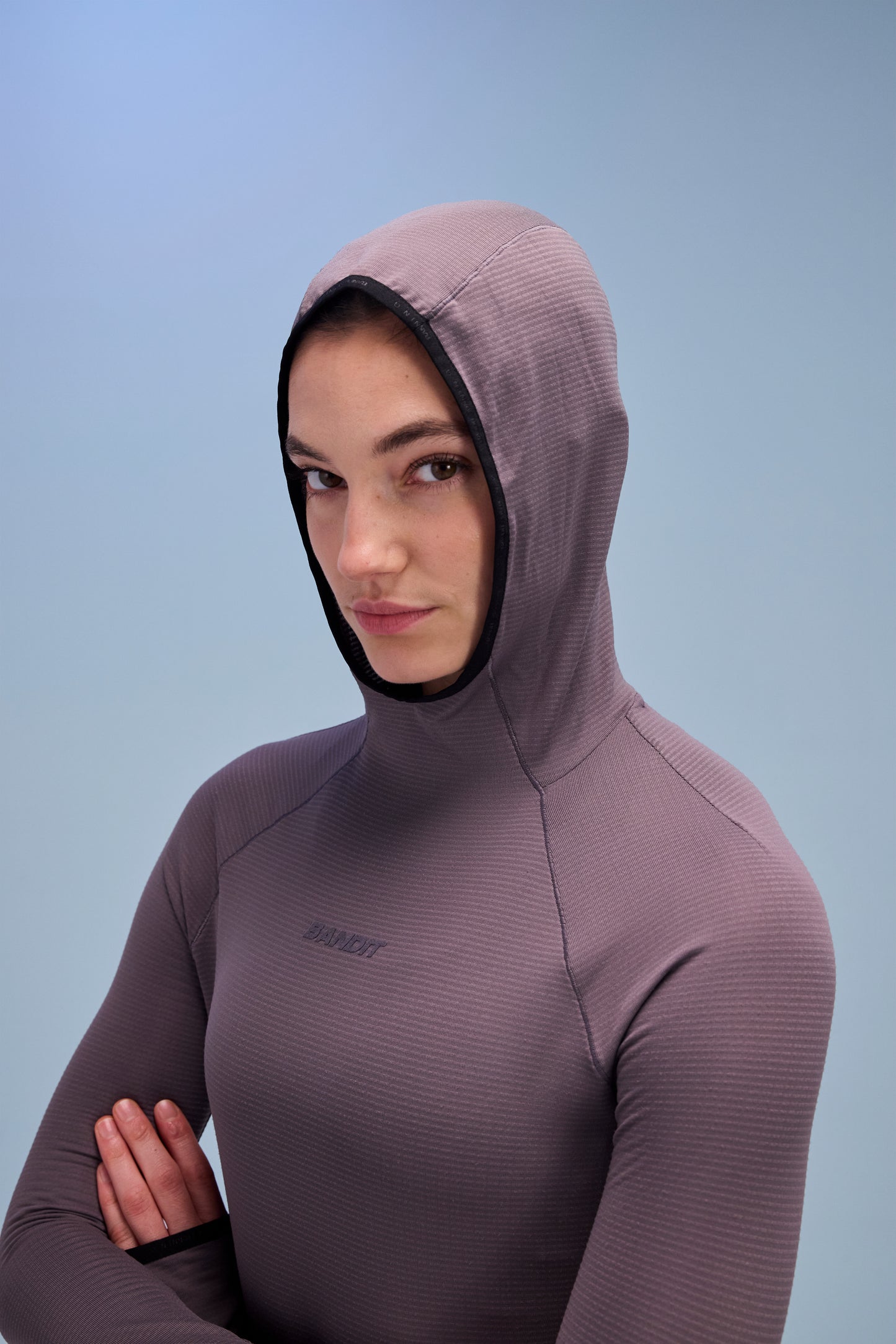 Women's AuraGrid Hooded Performance Top